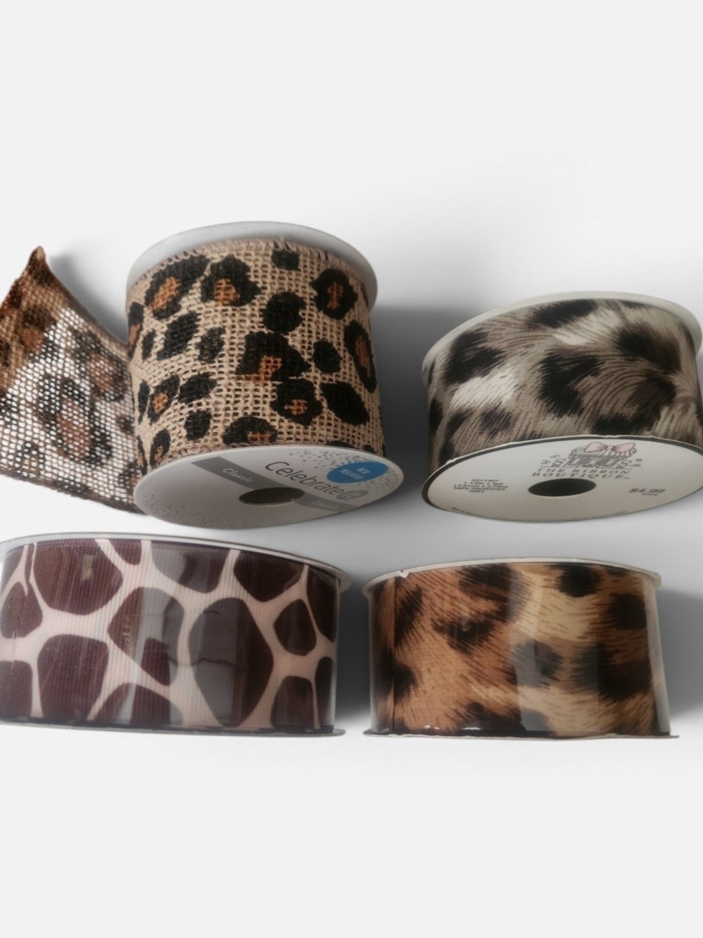 The Ribbon Boutique And Celebrate It Animal Print Ribbon Spools in Brown & Black
